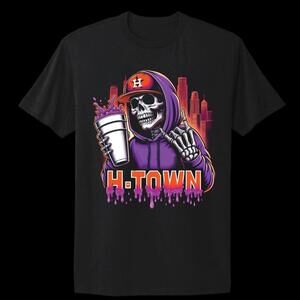 H-Town Houston Purple Drank Skeleton Dj Screw Screwston Ugk Big Moe T-Shirt